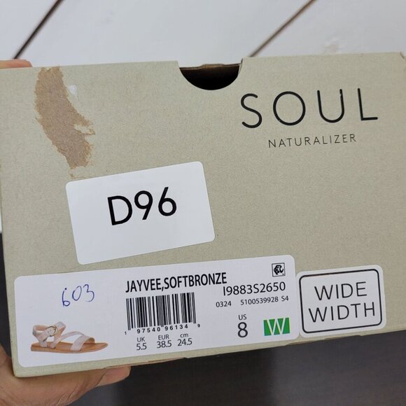 NEW Soul Naturalizer Jayvee Ankle Strap Sandals Metallic Mauve Faux Leather 8W - Picture 10 of 10